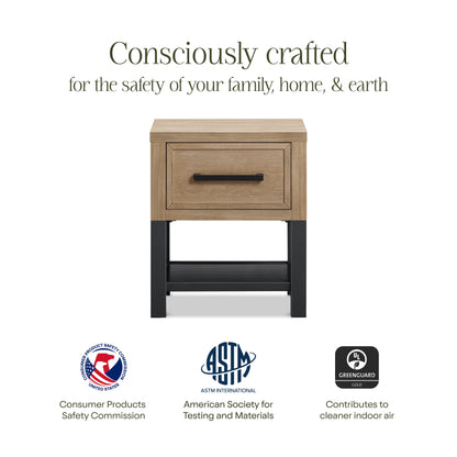 B25860DF,Newbern Nightstand  Assembled in Driftwood
