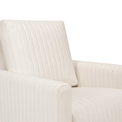 M26687PCMEWDB,Poe Channeled Swivel Glider in Performance Cream Eco-Weave w/ Dark Wood Base