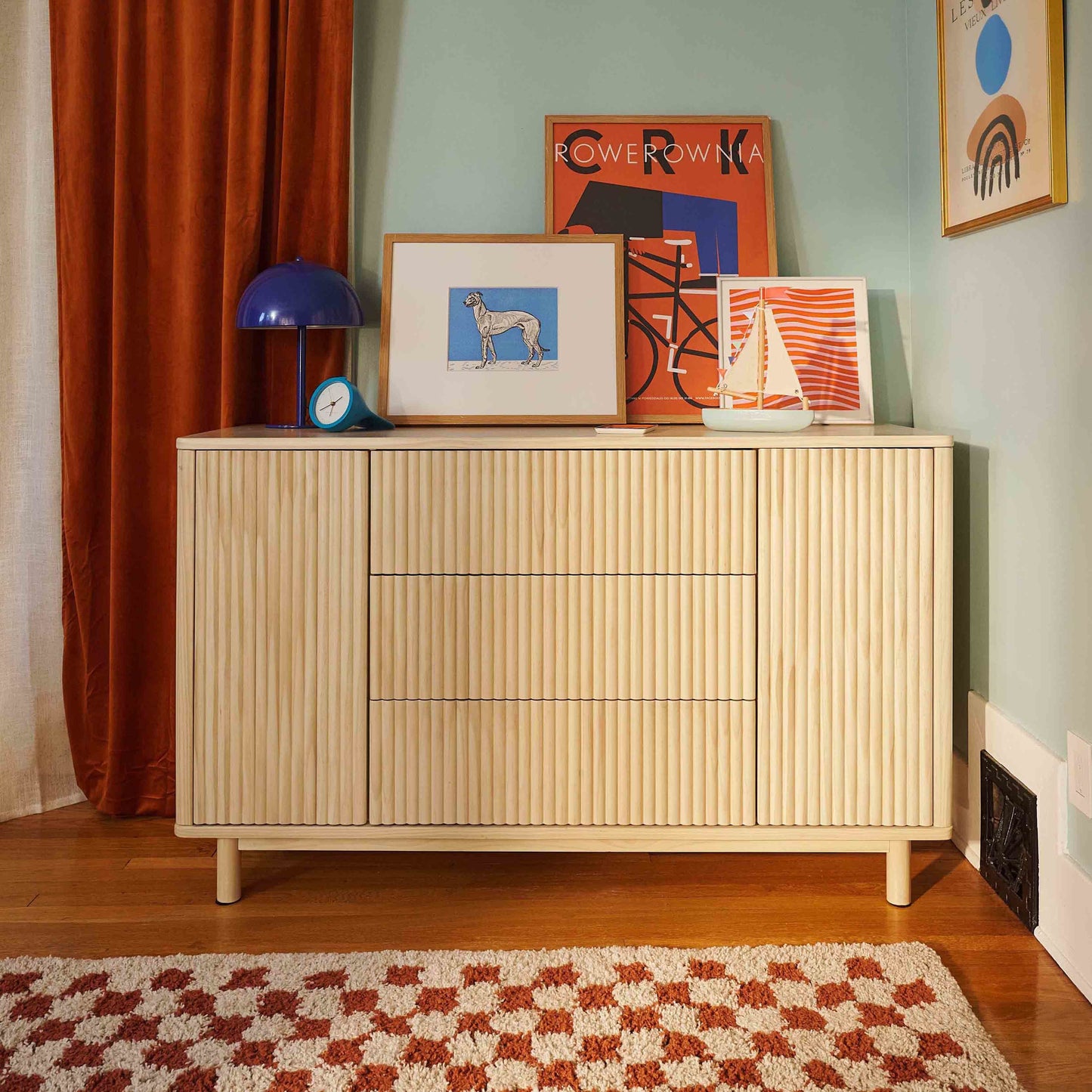 M29816BD,Pogo Tambour Assembled Dresser in Blonde