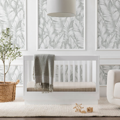 M8601KW,Harlow 3-in-1 Convertible Crib w/Toddler Bed Conversion Kit in White/Acrylic