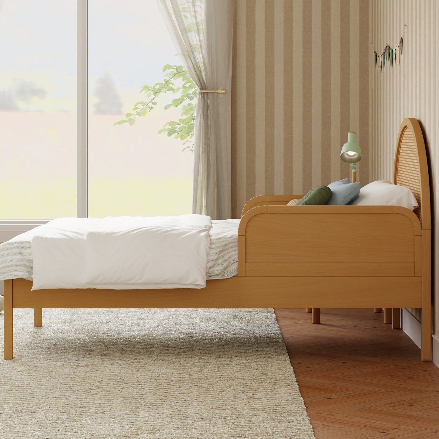 M25999HY,Twin/Full Bed Guardrail in Honey