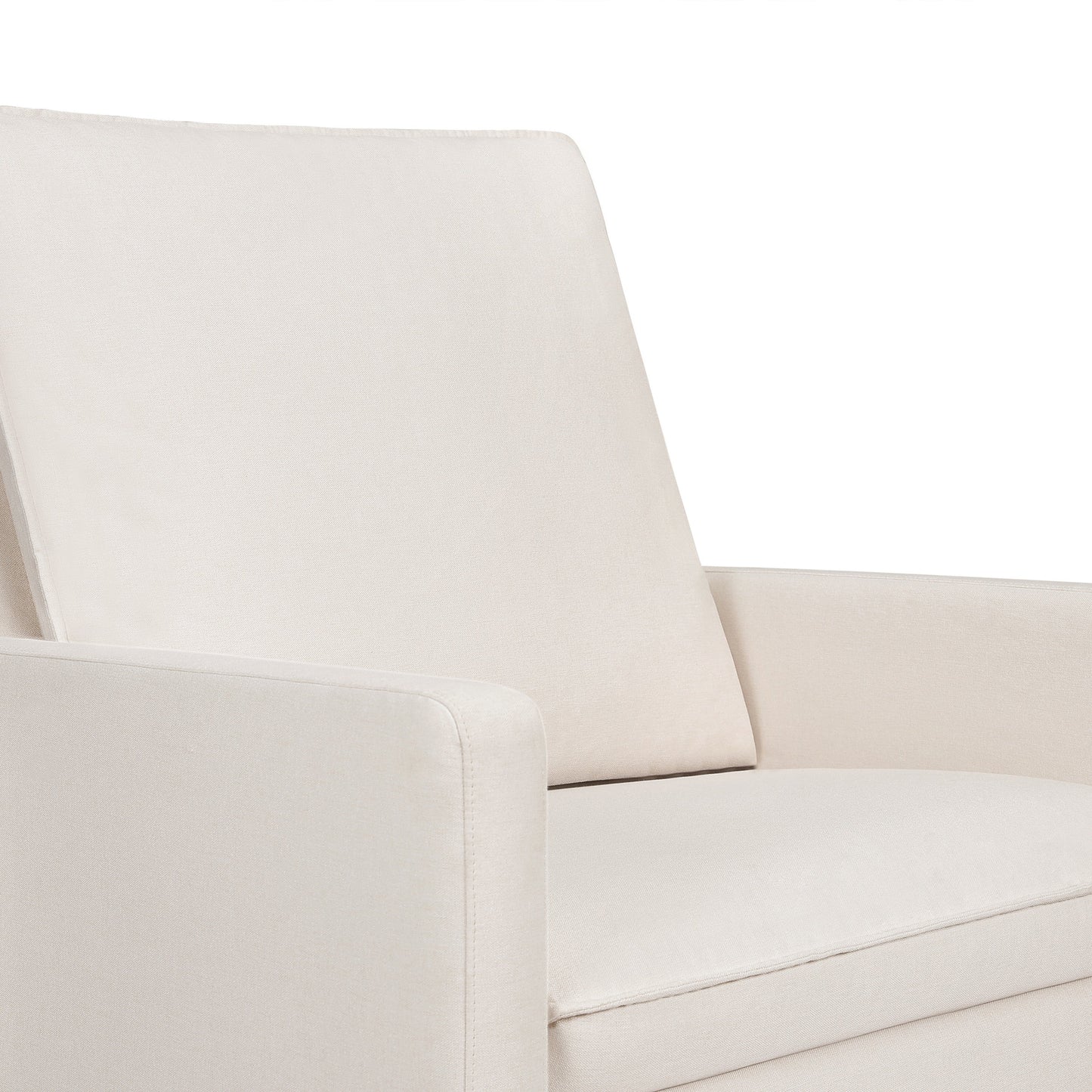 M20984PCMEWLB,Cali Pillowback Chair and a Half Glider in Performance Cream Eco-Weave w/ Light Wood Base