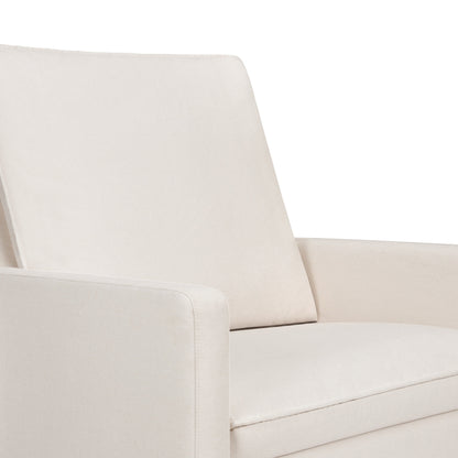 M20984PCMEWLB,Cali Pillowback Chair and a Half Glider in Performance Cream Eco-Weave w/ Light Wood Base