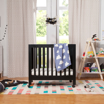 M6698B,Origami Mini Crib in Black Finish