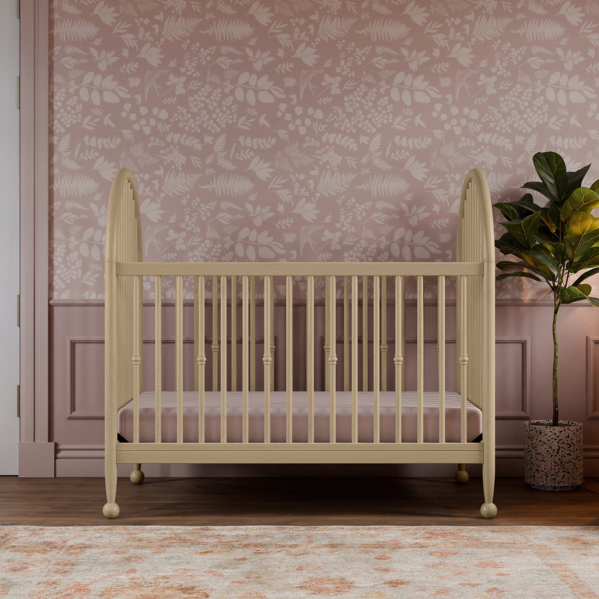 M31401WP,Alouette 3-in-1 Convertible Spindle Crib in Washed Pine