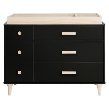 M9016BNX,Lolly 6-Drawer Double Dresser  Assembled in Black/Washed natural
