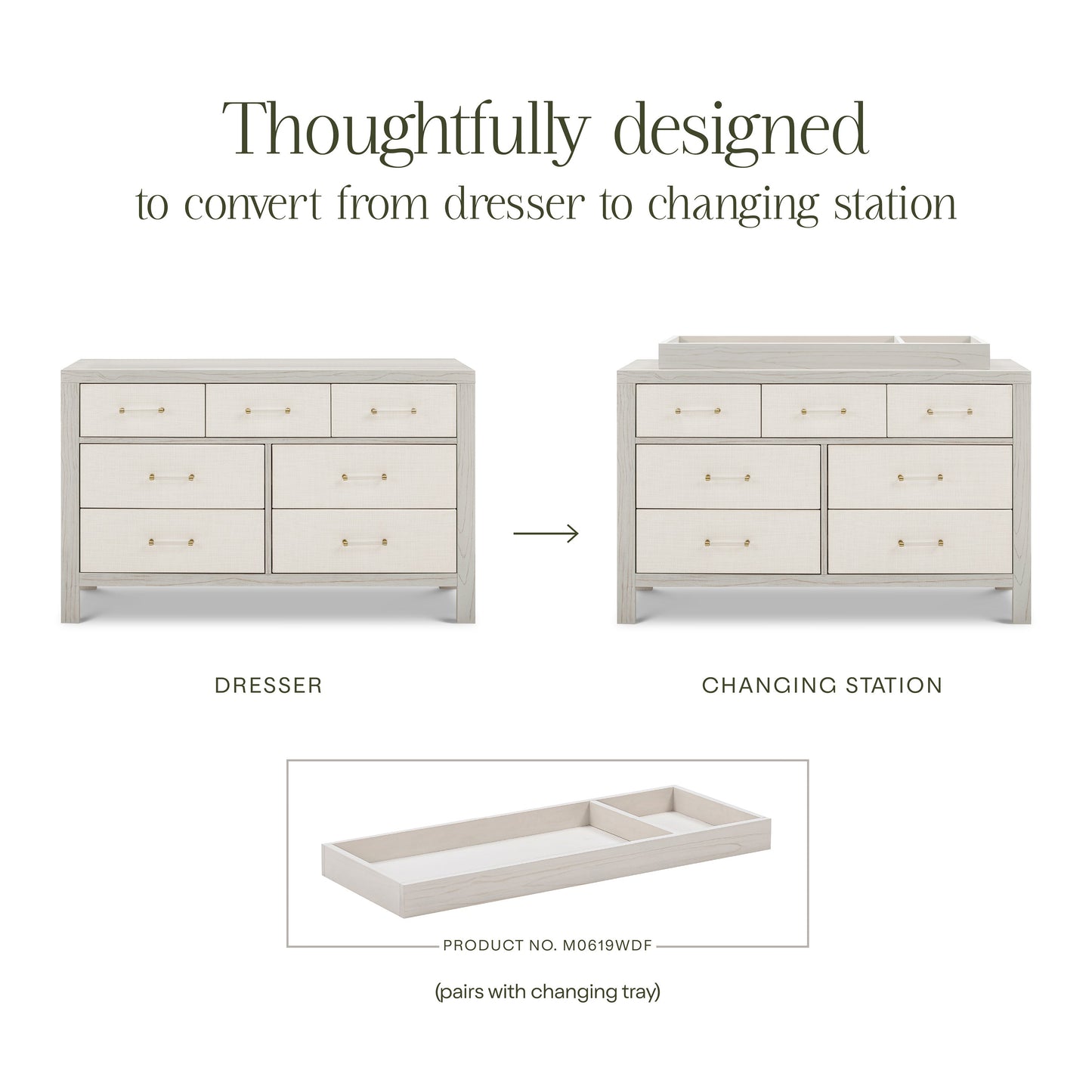 M24816WDFPEW,Eloise 7-Drawer Assembled Dresser in White Driftwood and Performance Pearl Eco-Weave