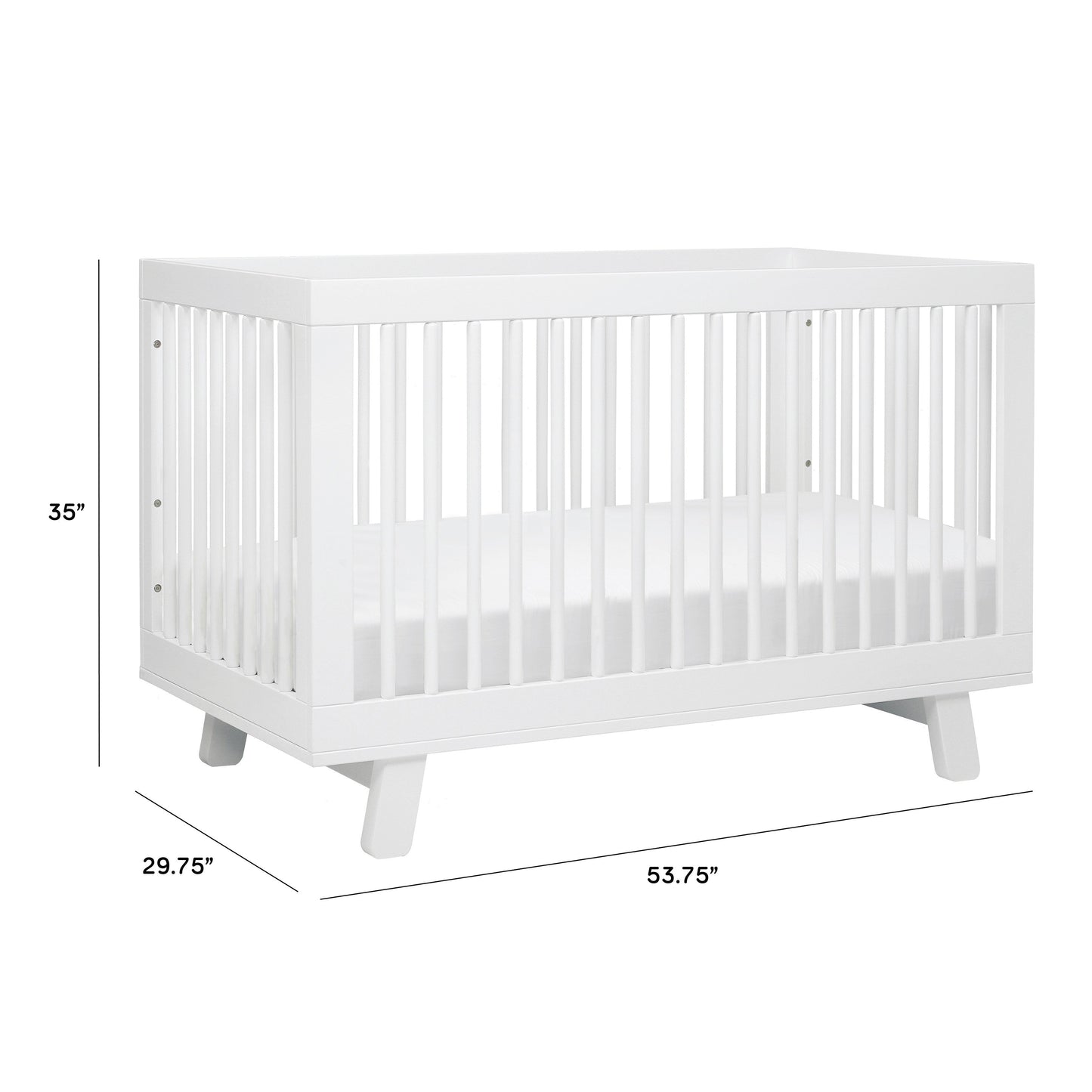 M4201W,Hudson 3-in-1 Convertible Crib w/Toddler Bed Conversion Kit in White Finish