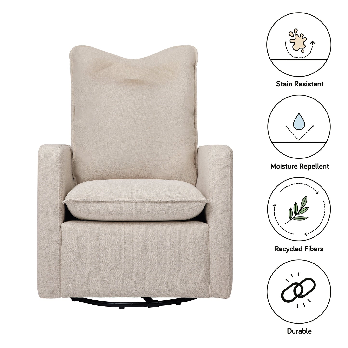 M20987PBEW,Cali Pillowback Swivel Glider in Performance Beach Eco-Weave