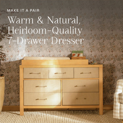 M24801HYPSEW,Eloise 4-in-1 Convertible Crib in Honey & Performance Sand Eco-Weave