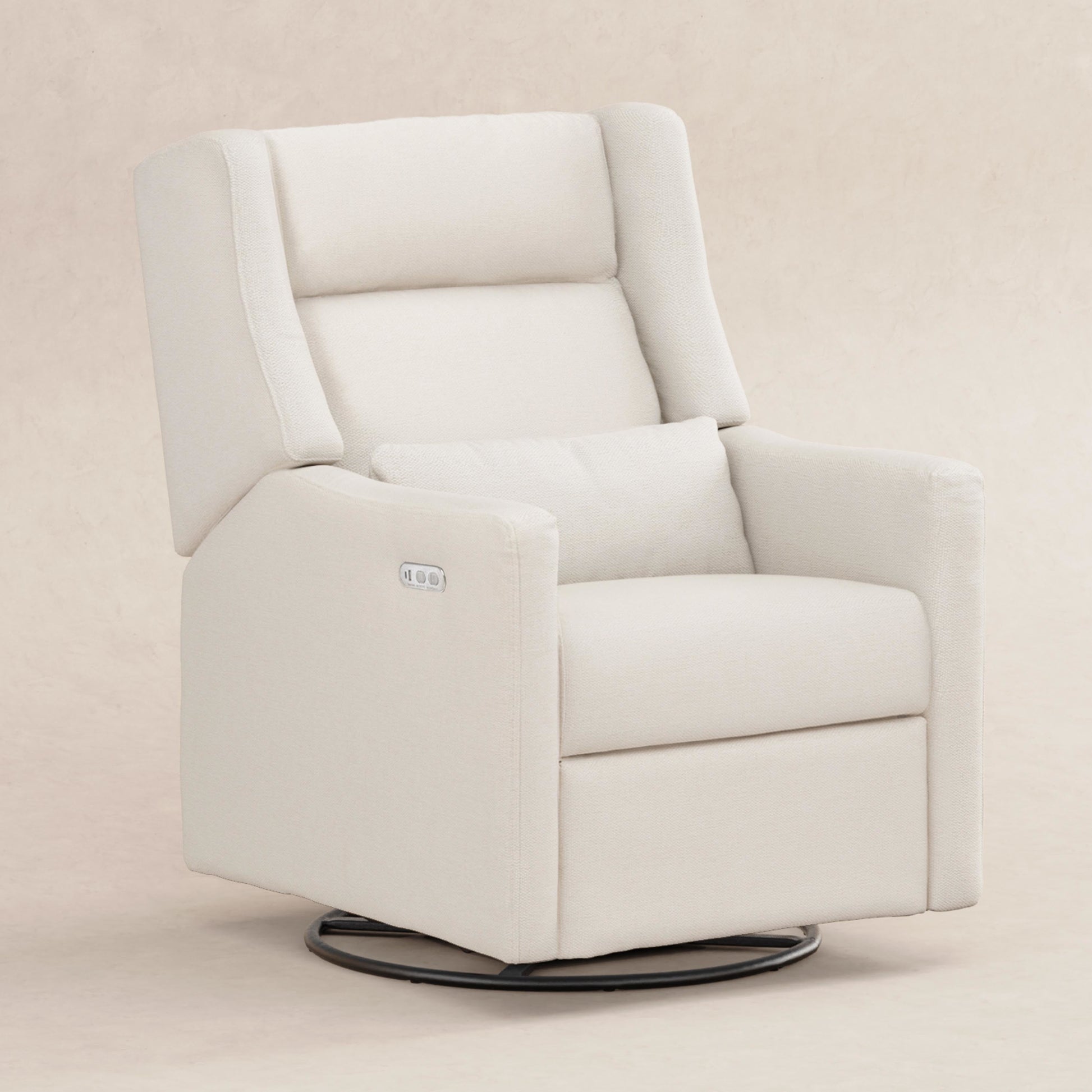 M11286PCMEW,Kiwi Plus Power Glider Recliner w/ Power Headrest in Performance Cream Eco-Weave