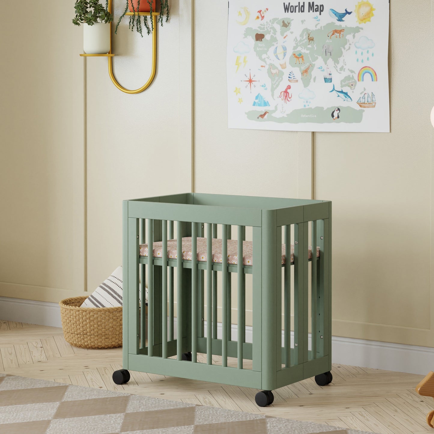 M23401LS,Yuzu 8-in-1 Convertible Crib w/All-Stages Conversion Kits in Light Sage
