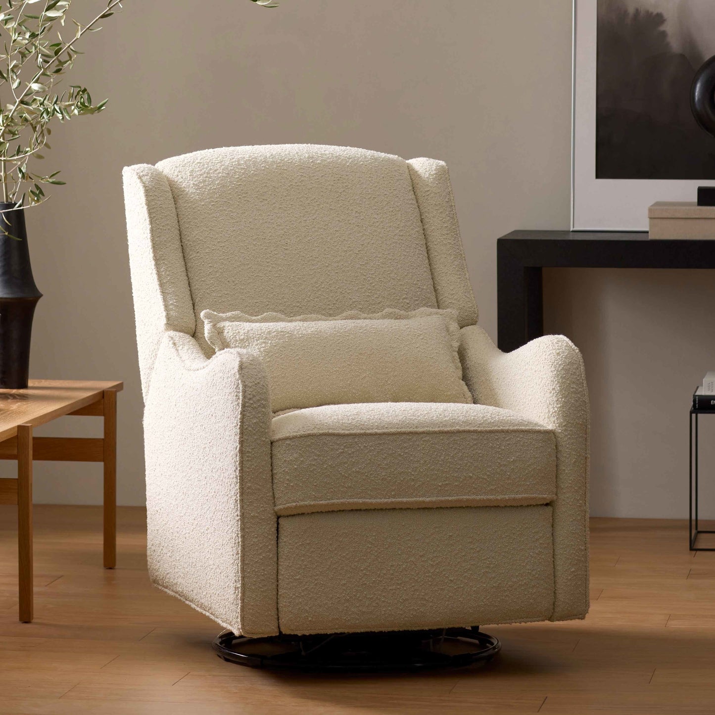 M27787WB,Devon Recliner and Swivel Glider in Ivory Boucle