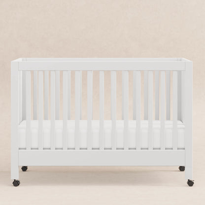 M6601W,Maki Full-Size Folding Crib w/Toddler Bed Conversion Kit in White Finish