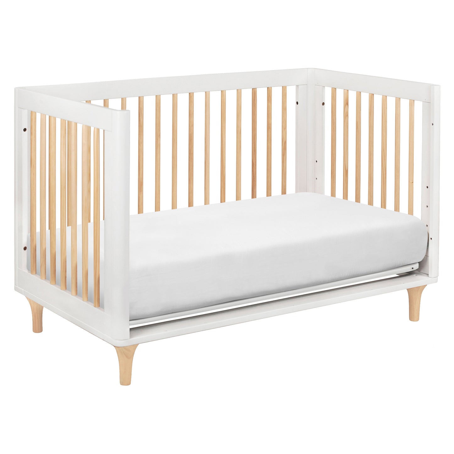 M9001WN,Lolly 3-in-1 Convertible Crib w/Toddler Bed Conversion Kit in White/Natural