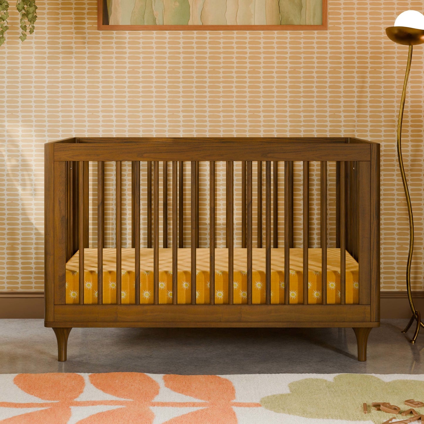 M9001NL,Lolly 3-in-1 Convertible Crib w/Toddler Bed Conversion in Natural Walnut