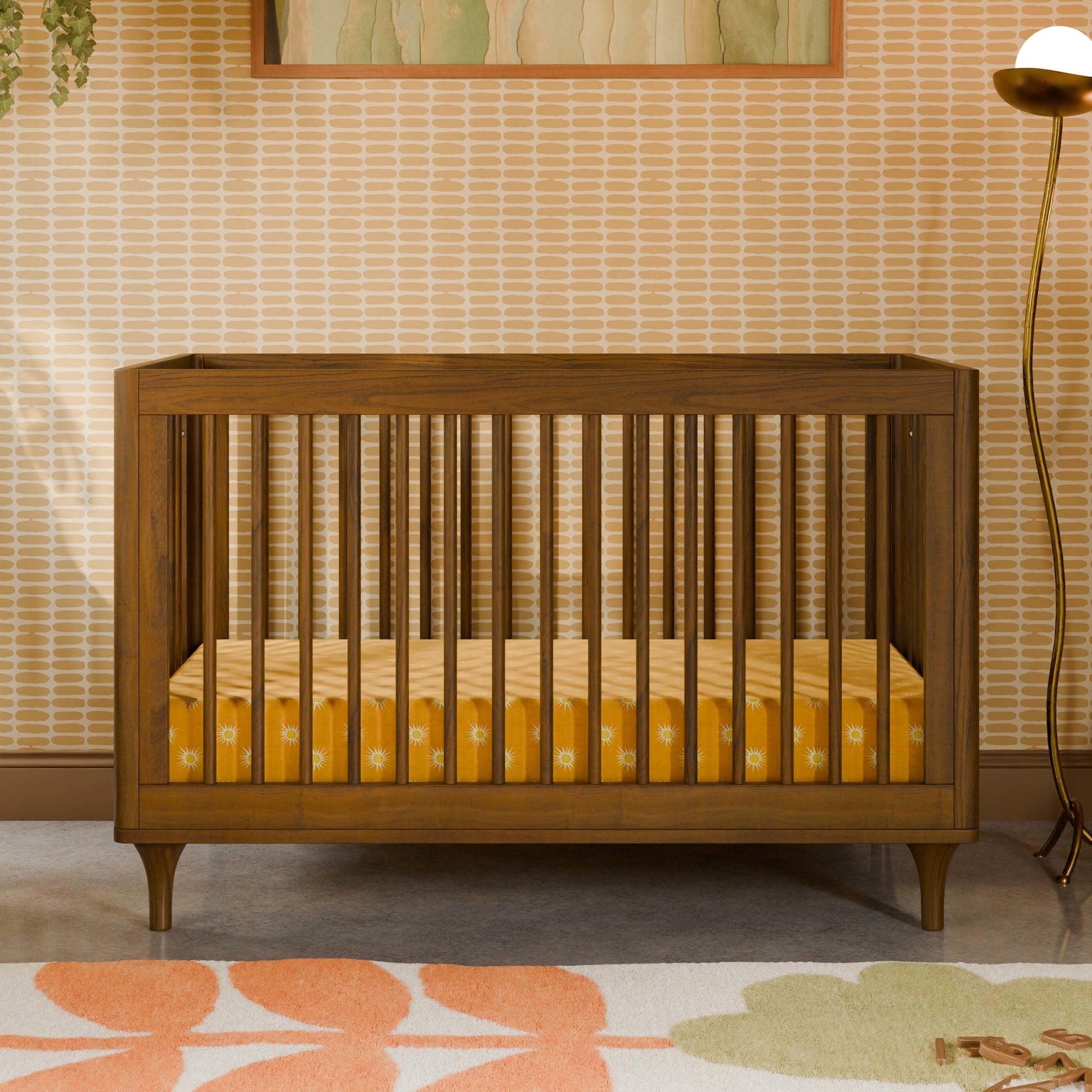 M9001NL,Lolly 3-in-1 Convertible Crib w/Toddler Bed Conversion in Natural Walnut