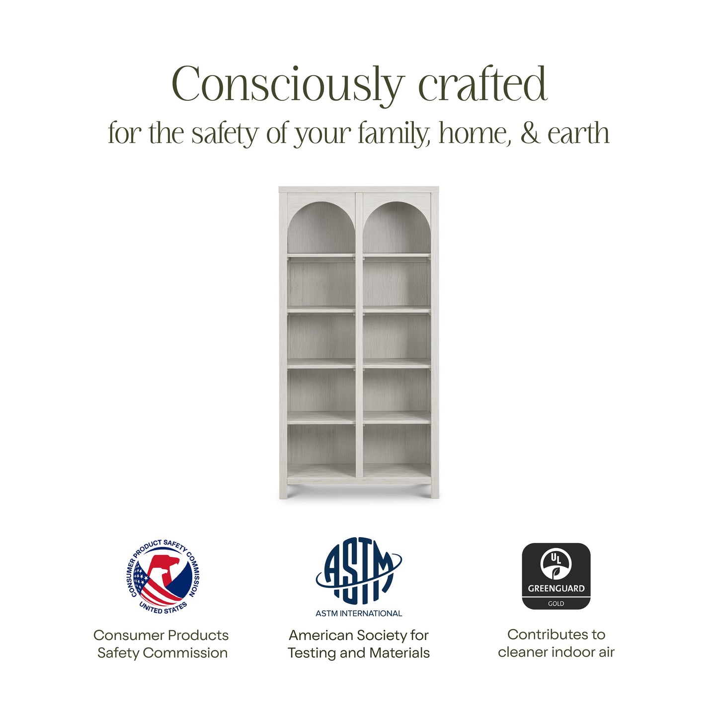 M24814WDF,Eloise Bookcase  Assembled in White Driftwood
