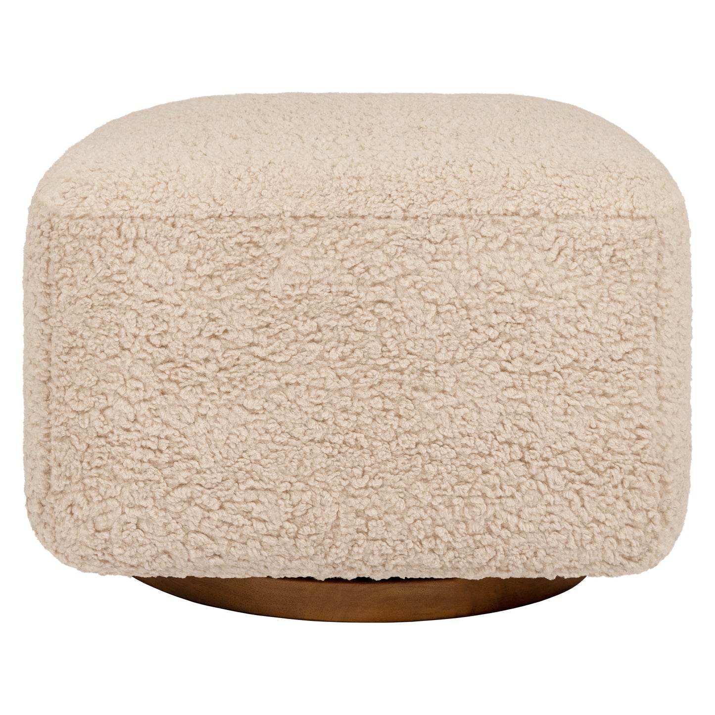 M26385CSGDB,Kiwi Gliding Ottoman in Chai Shearling with Dark Wood Base