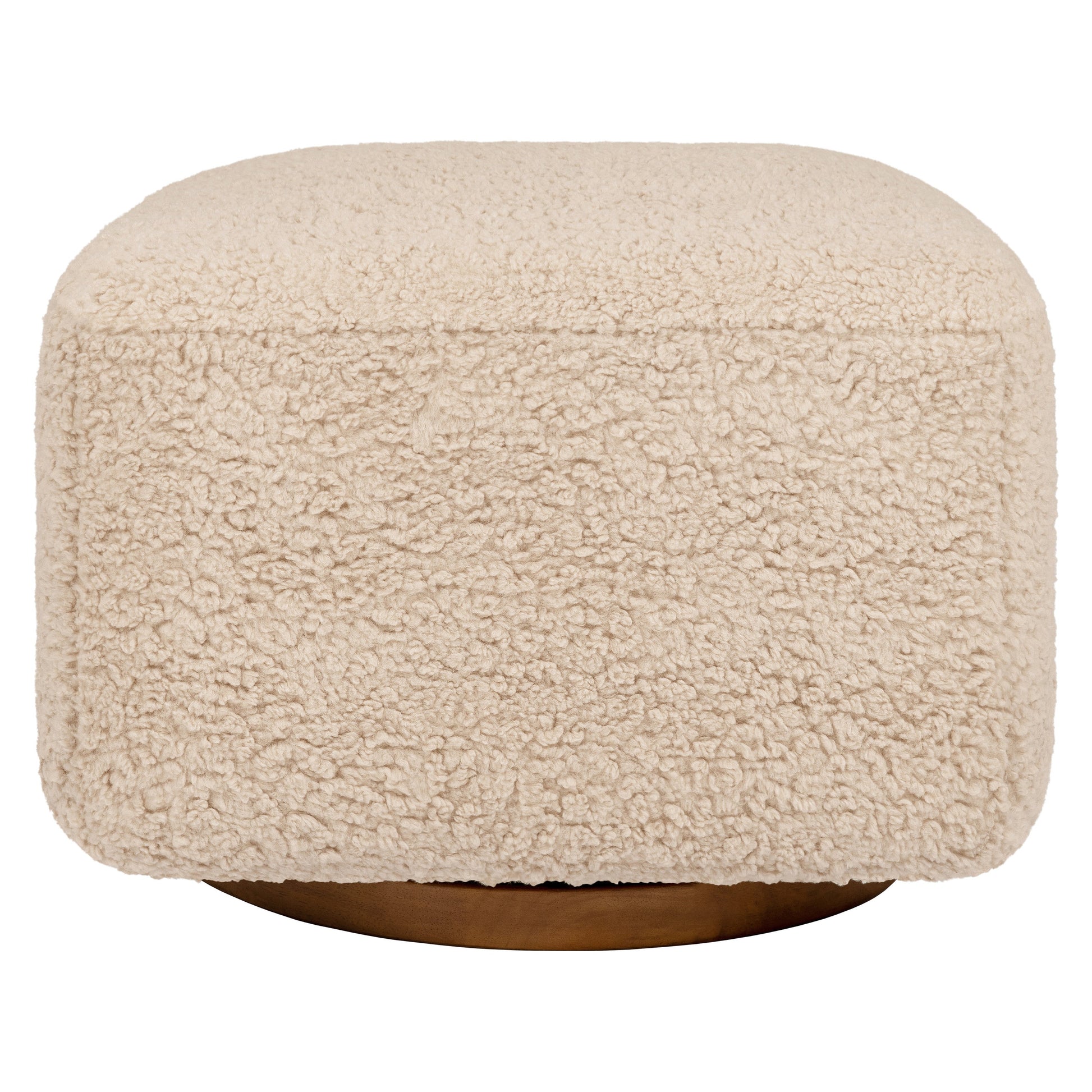 M26385CSGDB,Kiwi Gliding Ottoman in Chai Shearling with Dark Wood Base