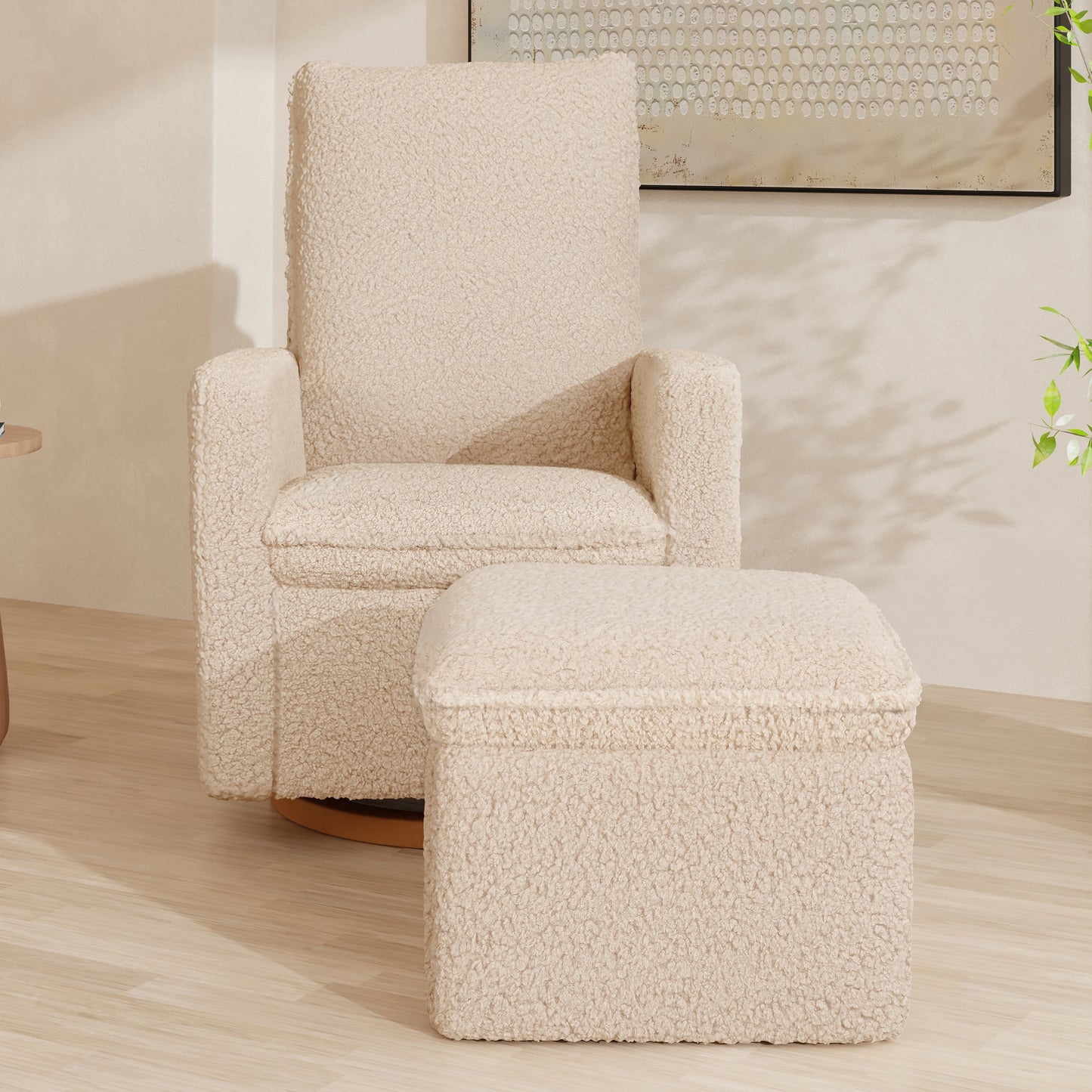 M20985CSG,Cali Storage Ottoman in Chai Shearling