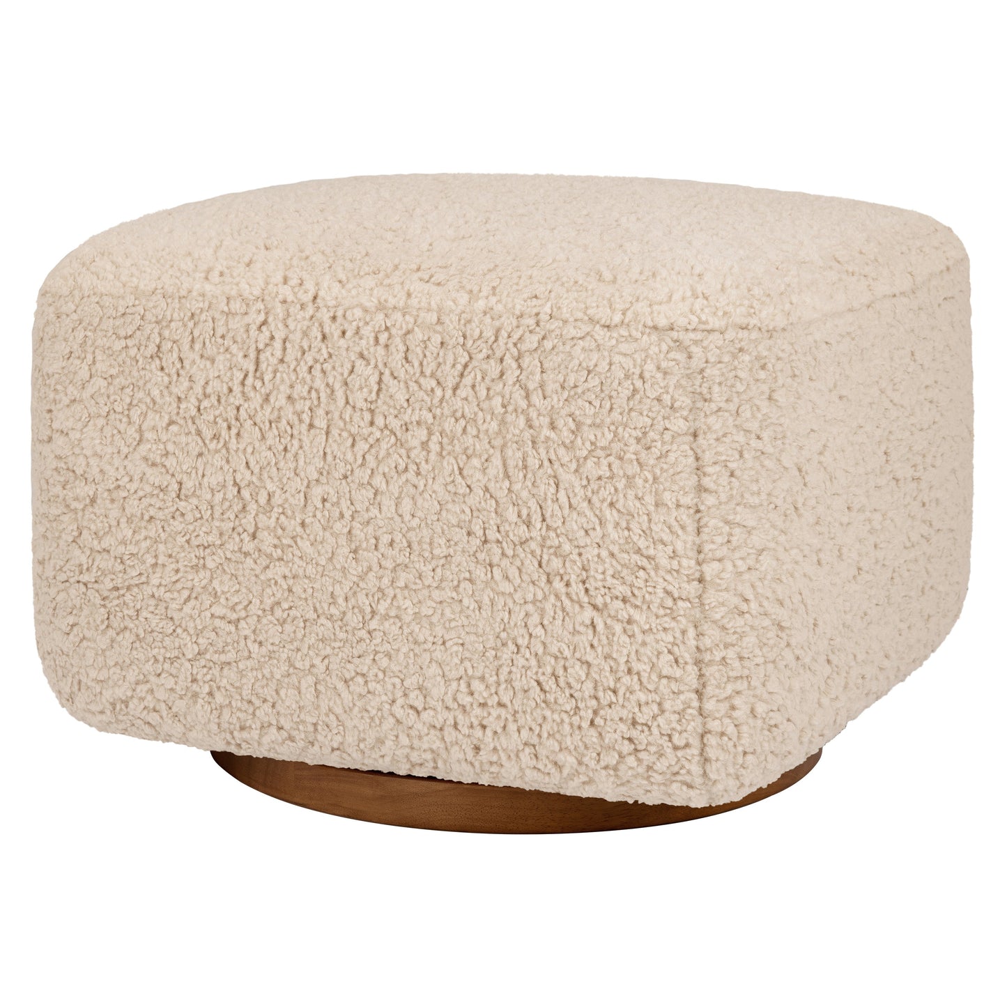 M26385CSGDB,Kiwi Gliding Ottoman in Chai Shearling with Dark Wood Base