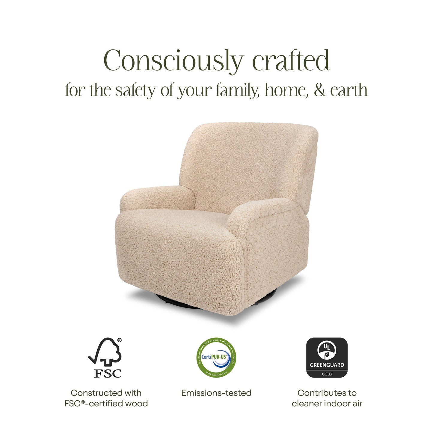 M27687CSG,Winslow Extra Wide Recliner and Swivel Glider in Chai Shearling