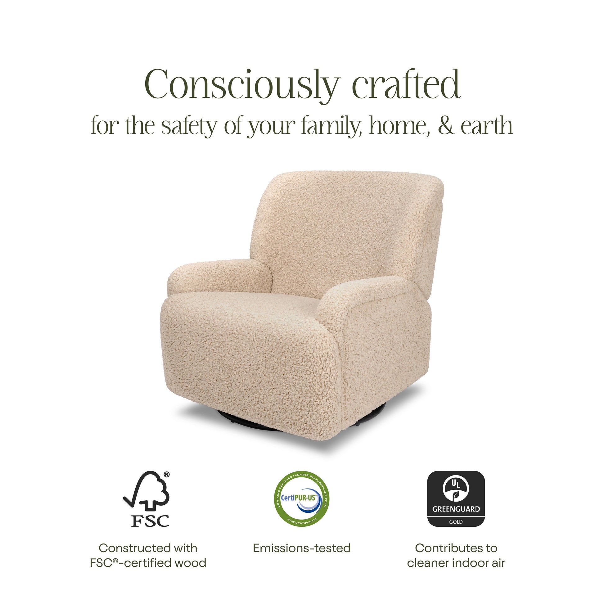 M27687CSG,Winslow Extra Wide Recliner and Swivel Glider in Chai Shearling