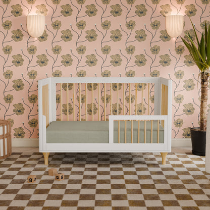 M9001WN,Lolly 3-in-1 Convertible Crib w/Toddler Bed Conversion Kit in White/Natural