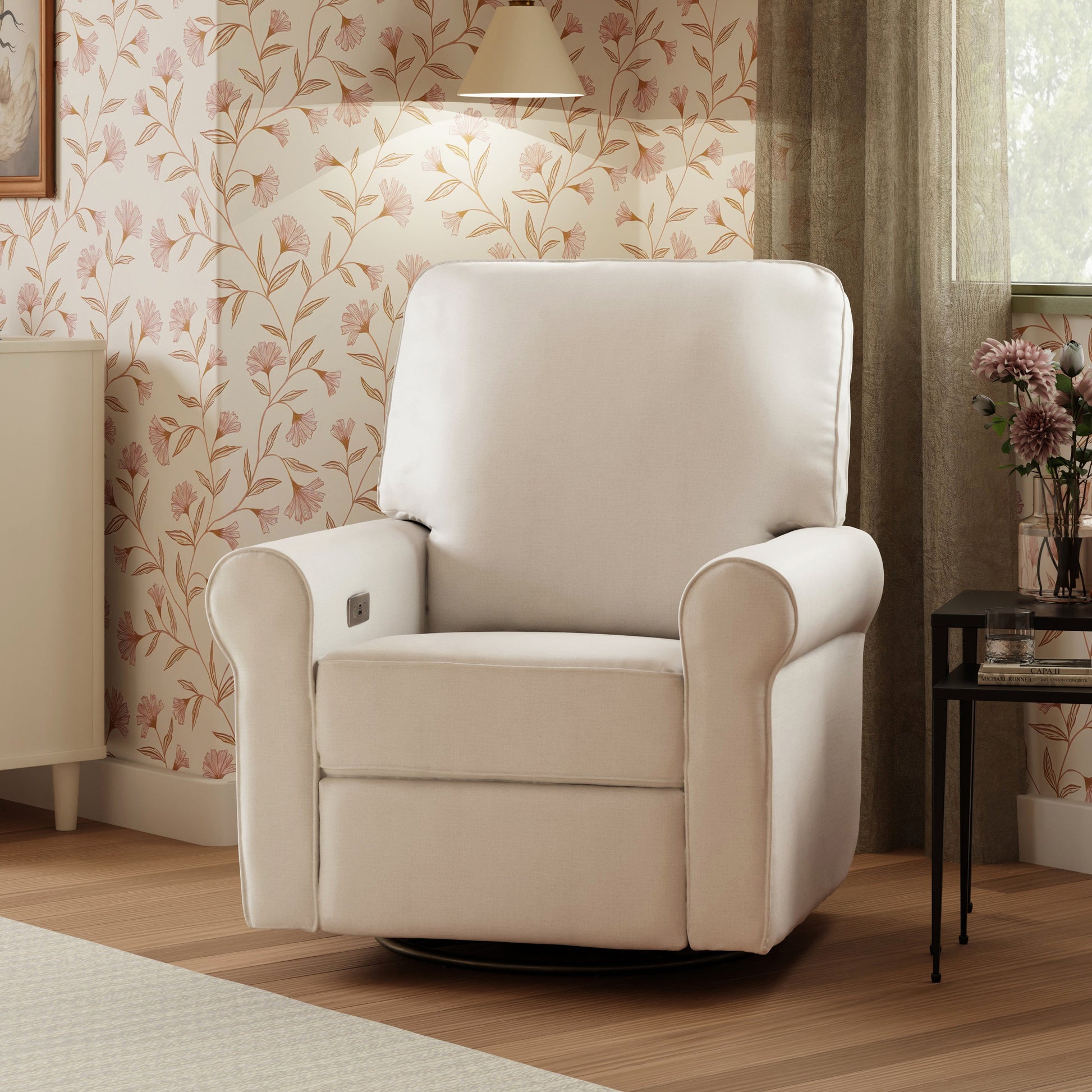 B17787PNET,Monroe Pillowback Power Recliner in Performance Natural Eco-Twill