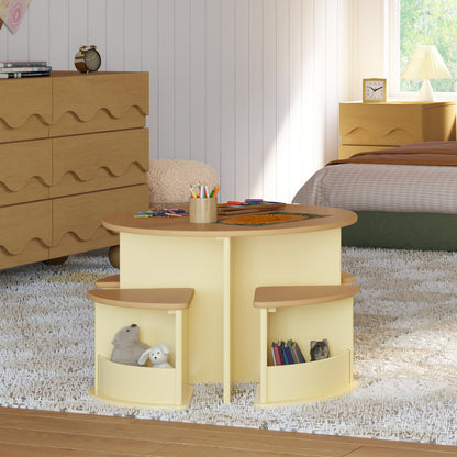 M31720PYHY,Nessa Nesting Play Table in Pale Yellow and Honey