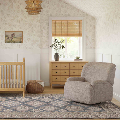 M27687EGS,Winslow Extra Wide Recliner and Swivel Glider in Earl Grey Shearling