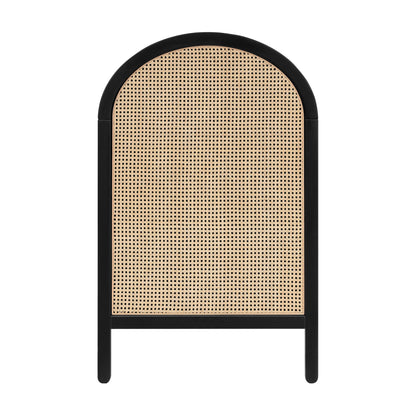 M25601BNC,Bondi Cane 3-in-1 Convertible Crib w/ Toddler Bed Kit in Black with Natural Cane