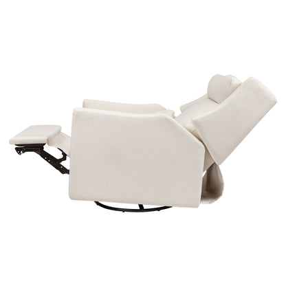 M11286PCMEW,Kiwi Plus Power Glider Recliner w/ Power Headrest in Performance Cream Eco-Weave