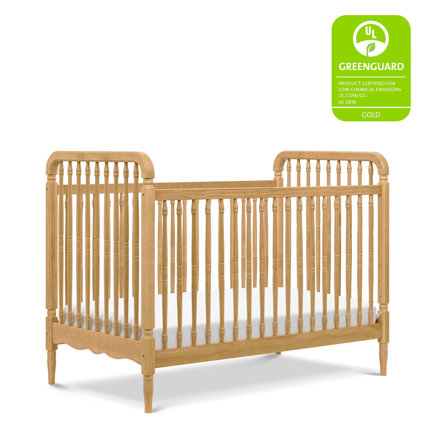M7101HY,Liberty 3-in-1 Convertible Spindle Crib w/Toddler Bed Conversion Kit in Honey