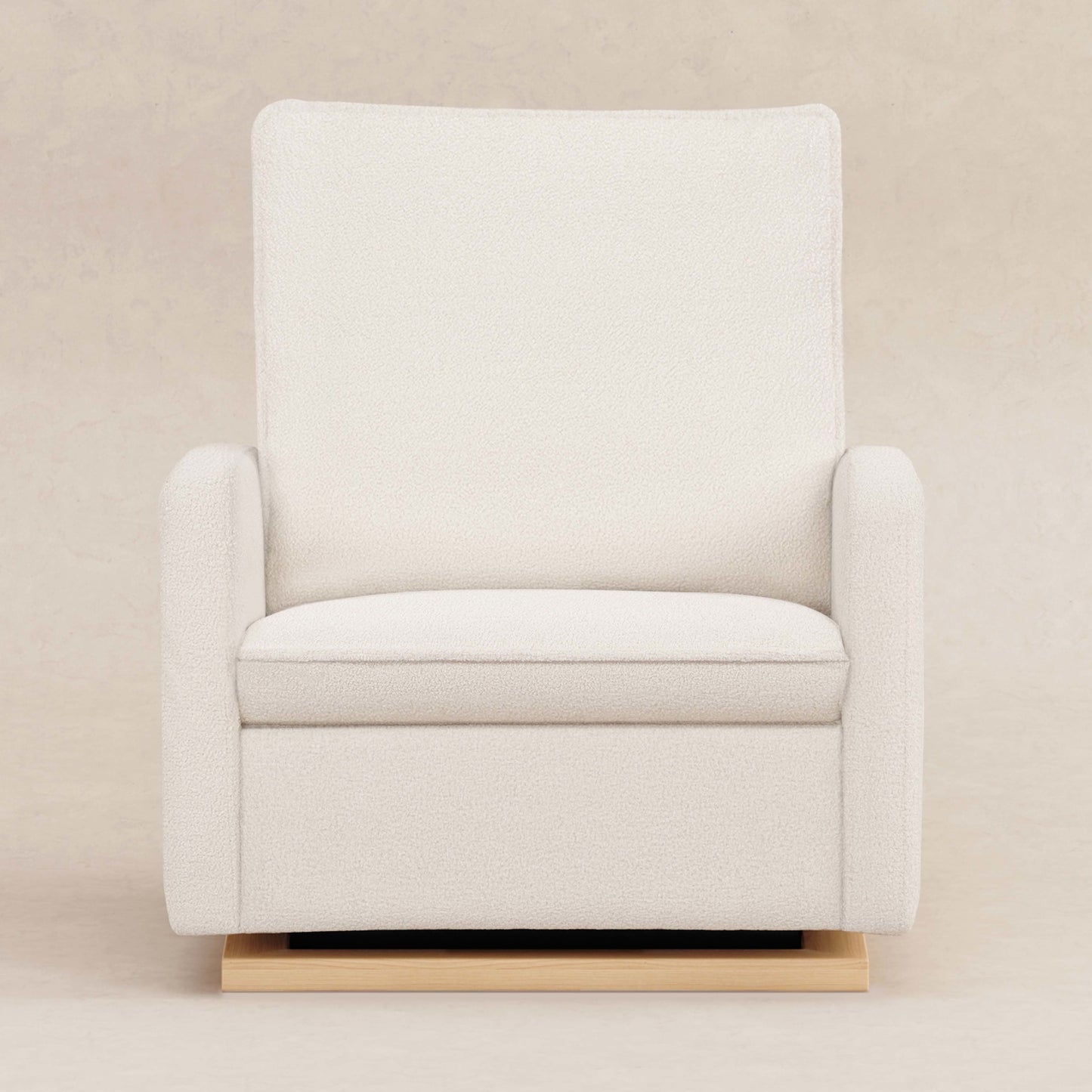 M20984CSHLB,Cali Pillowback Chair and a Half Glider in Chantilly Fleece w/ Light Wood Base