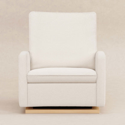 M20984CSHLB,Cali Pillowback Chair and a Half Glider in Chantilly Fleece w/ Light Wood Base