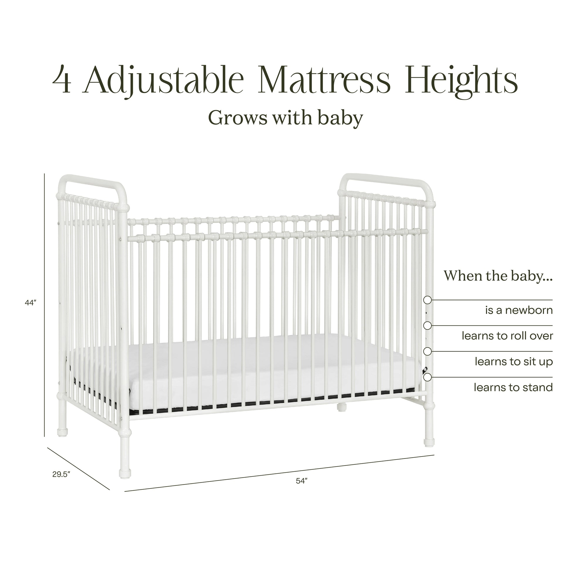 B15501WX,Abigail 3-in-1 Convertible Crib in Washed White