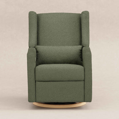 M11288OBLB,Kiwi Glider Recliner w/ Electronic Control and USB in Olive Boucle w/Light Wood Base