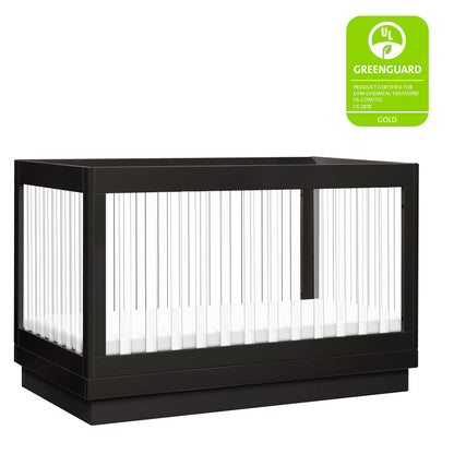 M8601KB,Harlow 3-in-1 Convertible Crib w/Toddler Bed Conversion Kit in Black/Acrylic