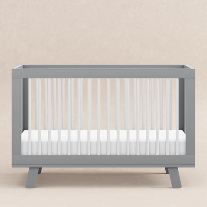 M4201GW,Hudson 3-in-1 Convertible Crib w/Toddler Bed Conversion Kit in Grey/White