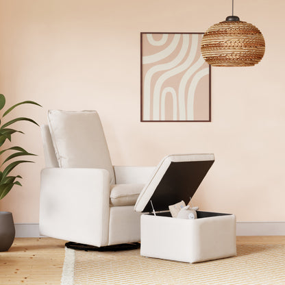 M20987PCMEW,Cali Pillowback Swivel Glider in Performance Cream Eco-Weave