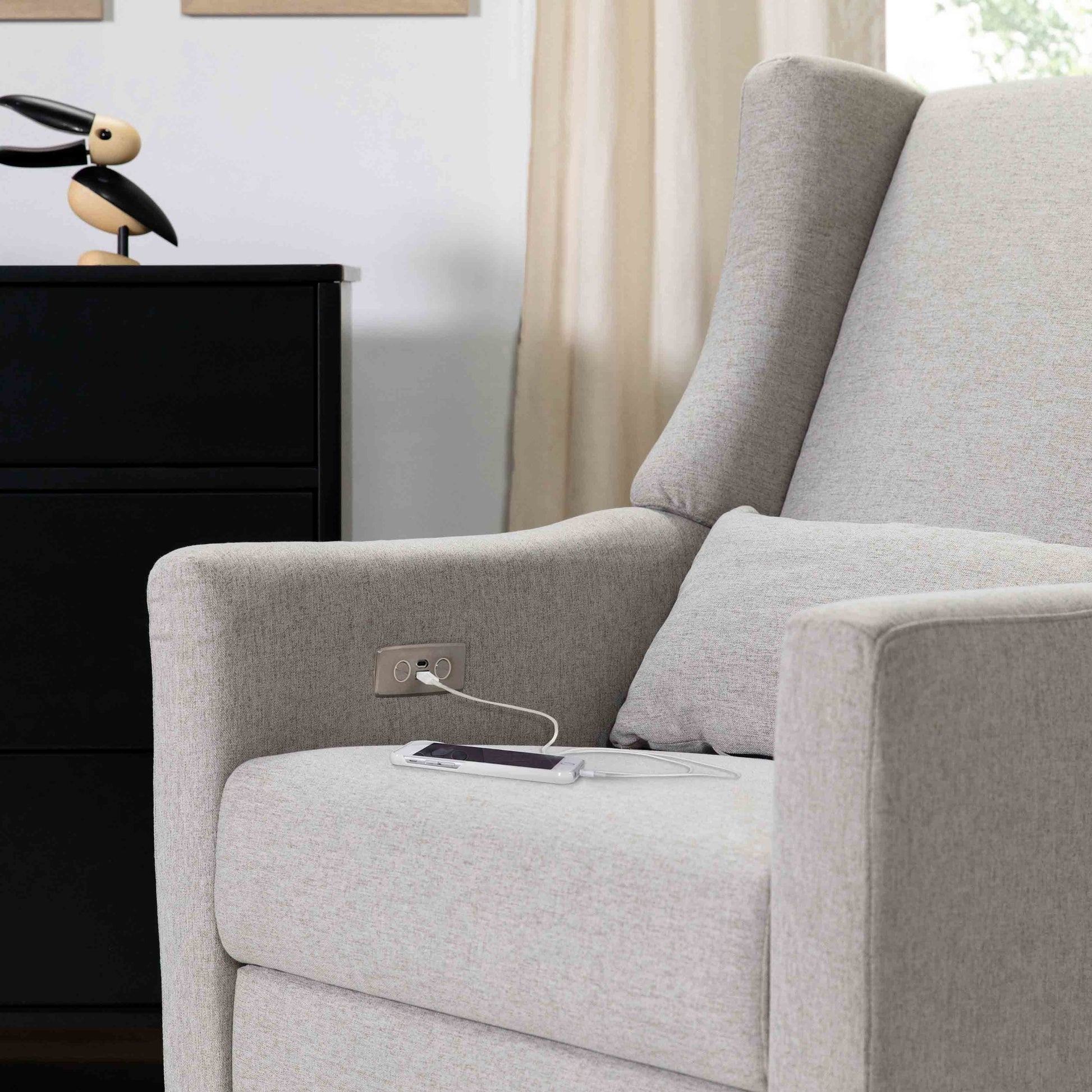 M11288PGEW,Kiwi Glider Recliner w/ Electronic Control and USB in Performance Grey Eco-Weave