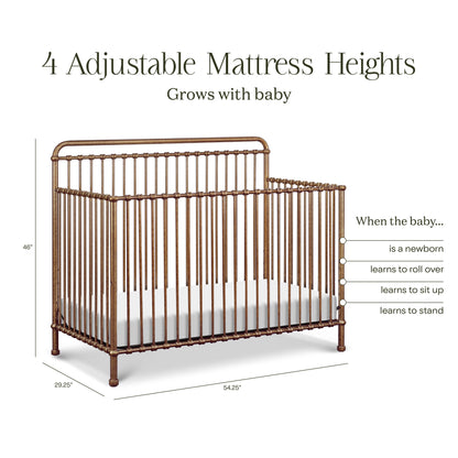 M15301VG,Winston 4-in-1 Convertible Crib in Vintage Gold