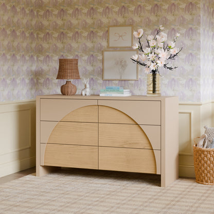 M30216TPESH,Moab 6-Drawer Assembled Dresser in Taupe/Ash