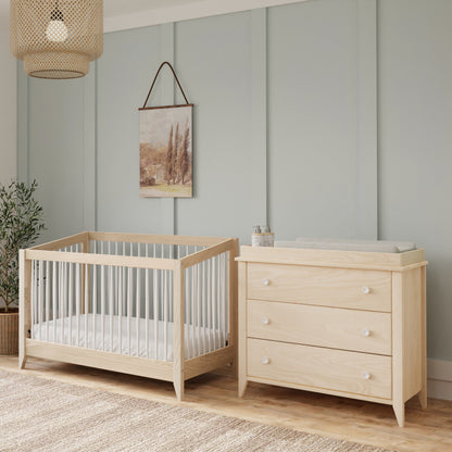 M10301NXW,Sprout 4-in-1 Convertible Crib w/Toddler Bed Conversion Kit in W Natural/White