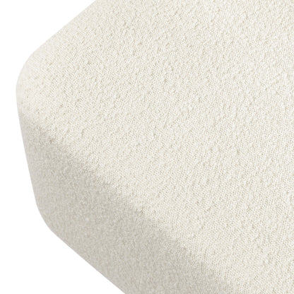 M26385WBG,Kiwi Gliding Ottoman in Ivory Boucle w/ Gold Base