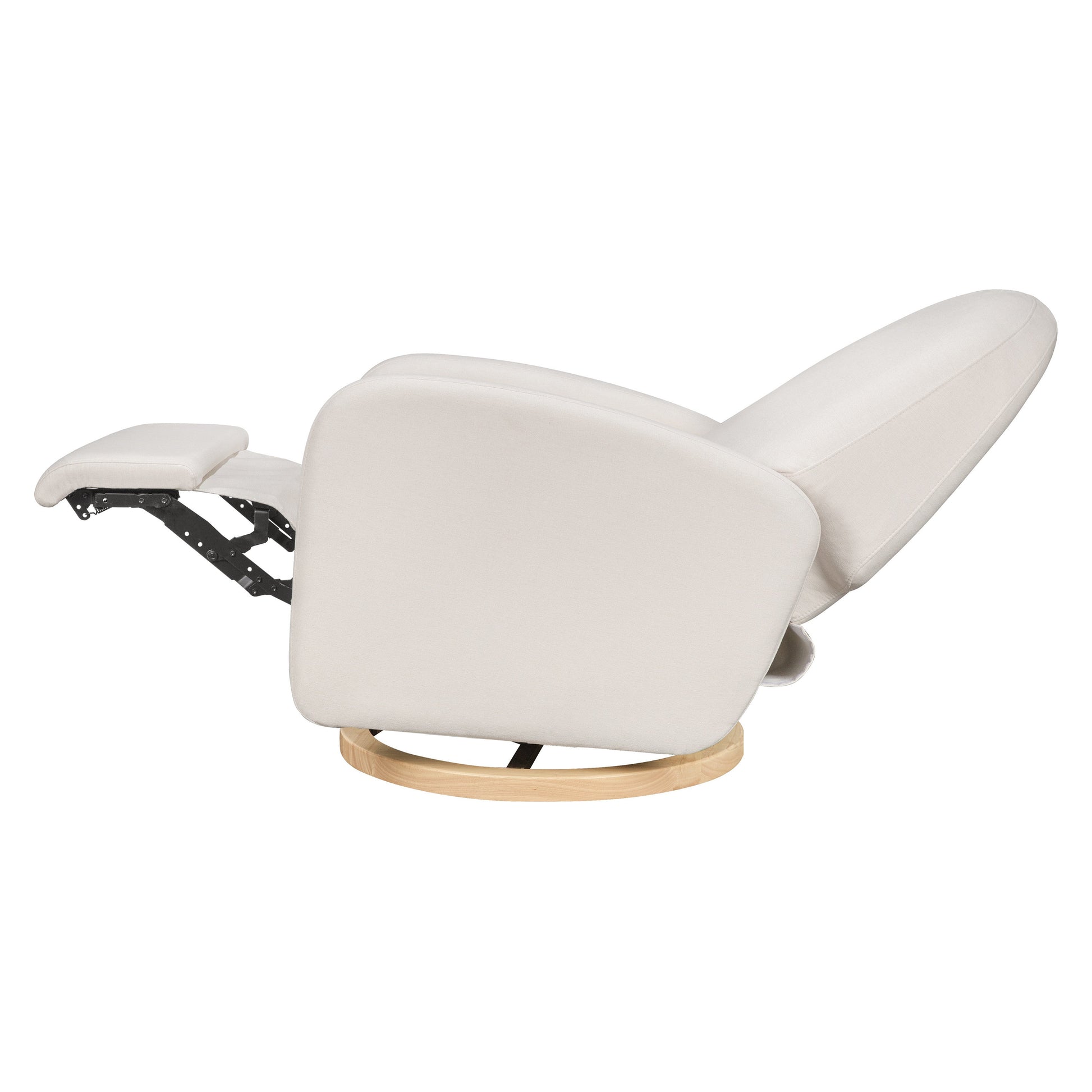 M23188PCMEWLB,Nami Glider Recliner w/ Electronic Control and USB in Performance Cream Eco-Weave w/Light wood base