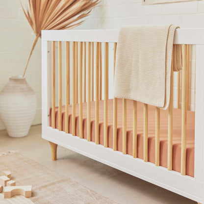 M9001WN,Lolly 3-in-1 Convertible Crib w/Toddler Bed Conversion Kit in White/Natural