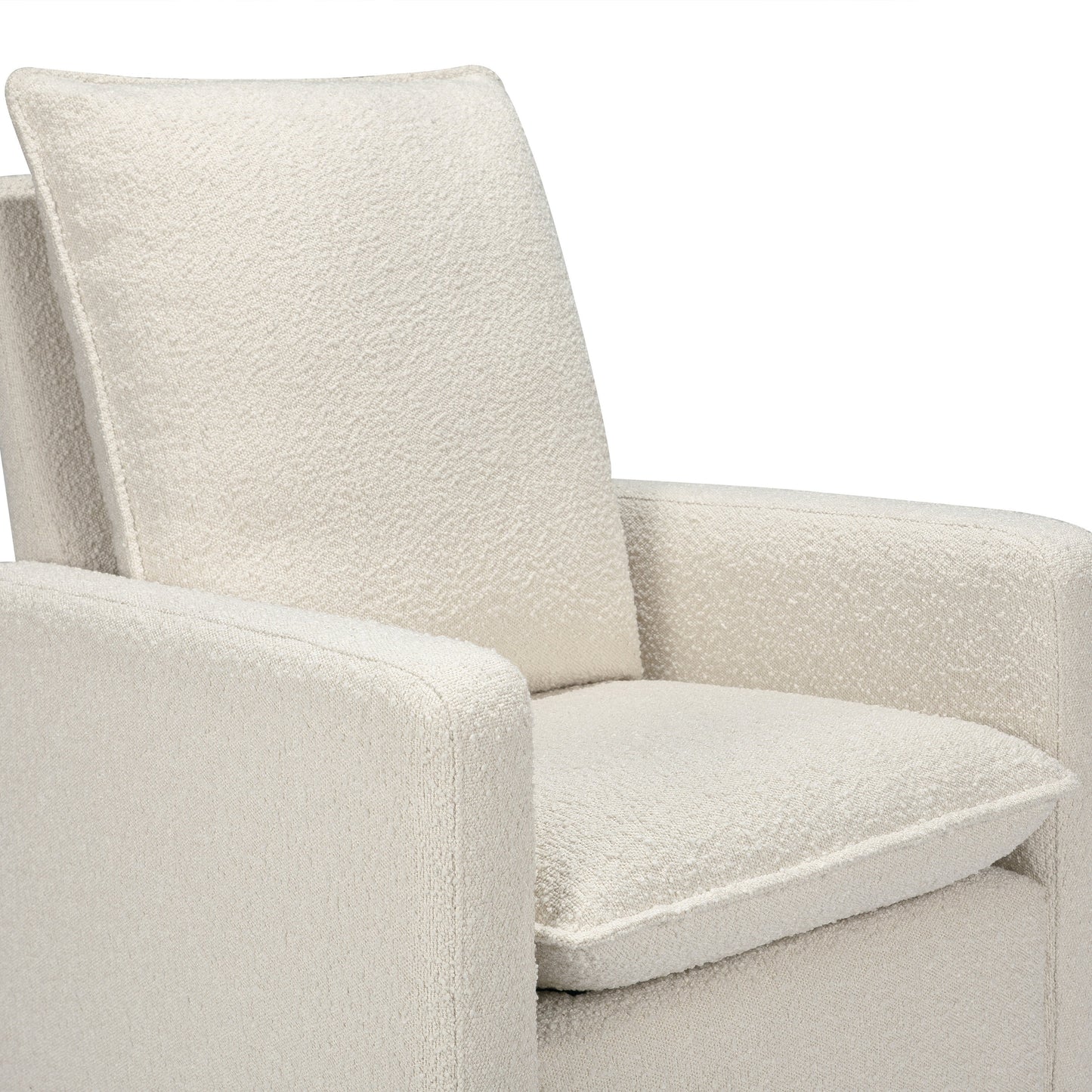 M20987WBG,Cali Pillowback Swivel Glider in Ivory Boucle w/ Gold Base